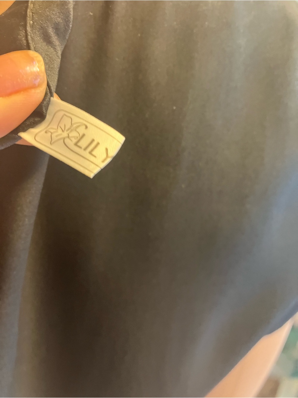 Lily Silk  Black T-shirt blouse  with Logo Tag - no zippers or buttons